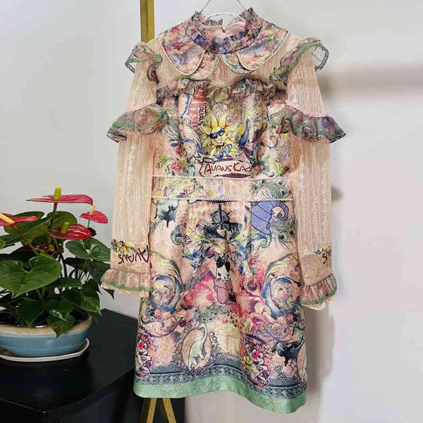 dress spring fashion women manga designers full of cartoons dressed in robe lace, Black;gray
dress spring fashion women manga designers full of cartoons dressed in robe lace, Black;gray