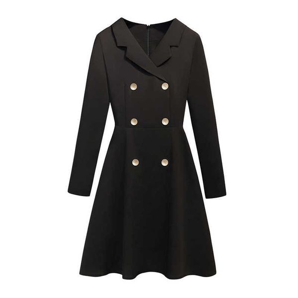 perhaps u spring autumnnini dress black long sleeve double-breasted d0928 210529, Black;gray
perhaps u spring autumnnini dress black long sleeve double-breasted d0928 210529, Black;gray