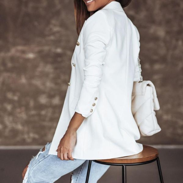 women's suits & blazers coat turndown collar buttons lapel blazer elegant, White;black
women's suits & blazers coat turndown collar buttons lapel blazer elegant, White;black
