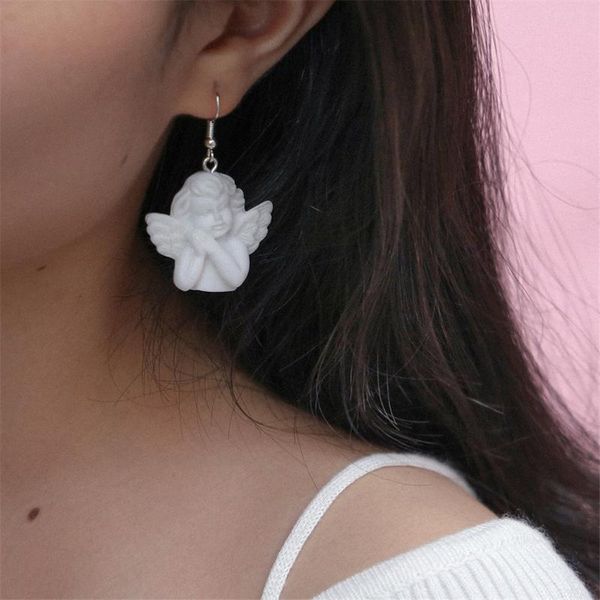 dangle & chandelier cupid angel pendant drop earring for women 2021 trend punk jewelry white resin earrings girls friendship gifts, Silver
dangle & chandelier cupid angel pendant drop earring for women 2021 trend punk jewelry white resin earrings girls friendship gifts, Silver