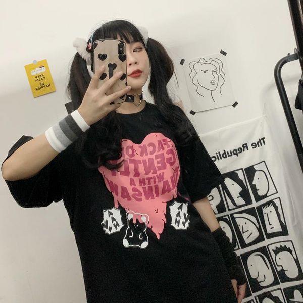 women's t-shirt 2021 summer cartoon love printing short-sleeved versatile compassionate ins loose round neck t, White
women's t-shirt 2021 summer cartoon love printing short-sleeved versatile compassionate ins loose round neck t, White