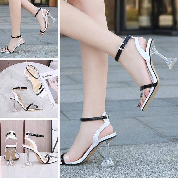 pvc strange style transparent ladies sandals square head crystal high heels buckle dress party shoes ankle strap, Black
pvc strange style transparent ladies sandals square head crystal high heels buckle dress party shoes ankle strap, Black