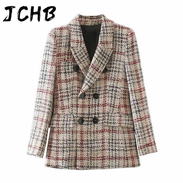 vintage double breasted tweed blazer women long sleeve office ladies coats 2021 notched collar jacket fashion women's suits & blazers, White;black
vintage double breasted tweed blazer women long sleeve office ladies coats 2021 notched collar jacket fashion women's suits & blazers, White;black
