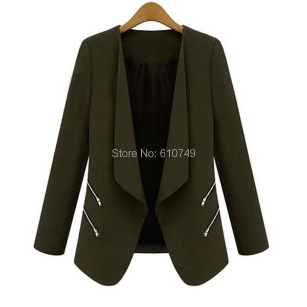 women's jackets fashion autumn winter women clothing ladies casual slim zipper leisure small suit jacket, Black;brown
women's jackets fashion autumn winter women clothing ladies casual slim zipper leisure small suit jacket, Black;brown