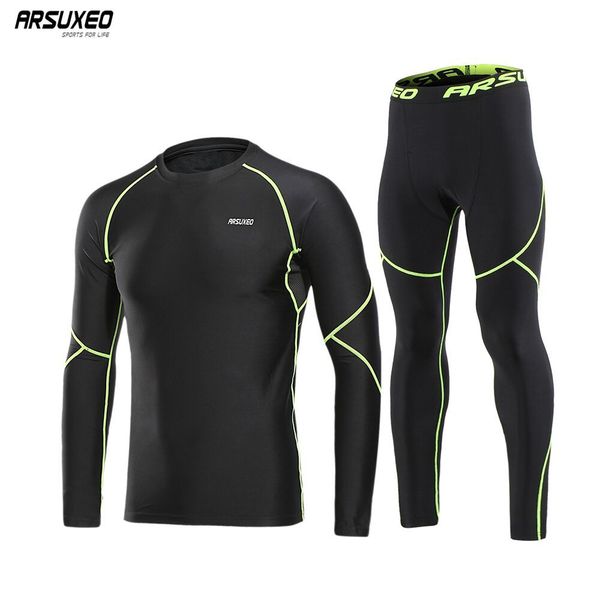 arsuxeo men's winter running set sport suits thermal fleece long sleeve sportswear compression shirts pants gym clothing u81, Black;blue
arsuxeo men's winter running set sport suits thermal fleece long sleeve sportswear compression shirts pants gym clothing u81, Black;blue