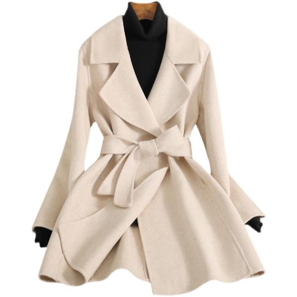 women's wool & blends fashion double-sided cashmere jacket women mid-length 2022 autumn winter high-end woolen coat female slim overcoa, Black
women's wool & blends fashion double-sided cashmere jacket women mid-length 2022 autumn winter high-end woolen coat female slim overcoa, Black