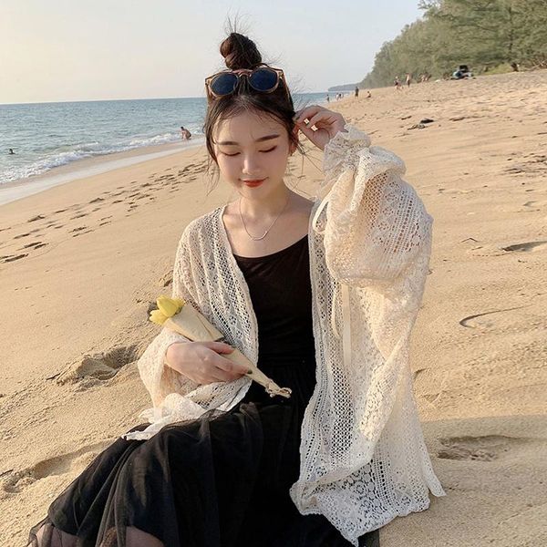 summer western style shirt thin cardigan loose korean sun-proof clothing beach blouses outwear lace coat female women's swimwear, White;black
summer western style shirt thin cardigan loose korean sun-proof clothing beach blouses outwear lace coat female women's swimwear, White;black