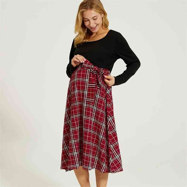 arrivalmaternity round collar plaid full print black knee length a long-sleeve nursing dress 210528, White
arrivalmaternity round collar plaid full print black knee length a long-sleeve nursing dress 210528, White