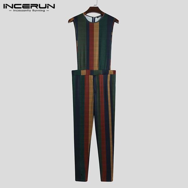 man zipper causal pants streetwear incerun men jumpsuits 2021 fashion colorful striped romper sleeveless fitness overall s-5xl 7 men's, Black
man zipper causal pants streetwear incerun men jumpsuits 2021 fashion colorful striped romper sleeveless fitness overall s-5xl 7 men's, Black