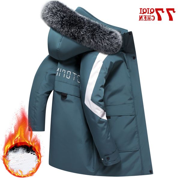 white duck down parka men -20 degree thicken warm jacket winter casual hooded coat male fur collar men's mid-length windbreaker, Black
white duck down parka men -20 degree thicken warm jacket winter casual hooded coat male fur collar men's mid-length windbreaker, Black