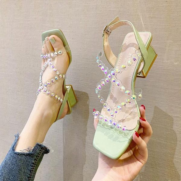 dazzling rivets lace transparent band women sandals thick med heels shoes crystal clear buckle femmes sandalias 2021, Black
dazzling rivets lace transparent band women sandals thick med heels shoes crystal clear buckle femmes sandalias 2021, Black