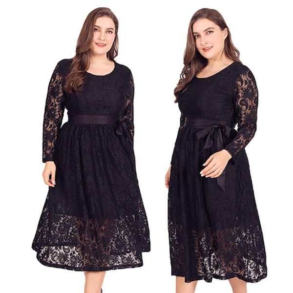 casual dresses fashion women black lace long sleeve dress ladies round neck plus size a line party evening prom gown autumn, Black;gray
casual dresses fashion women black lace long sleeve dress ladies round neck plus size a line party evening prom gown autumn, Black;gray