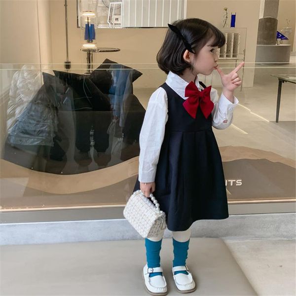 girl's dresses 2pcs girls dress sets 2021 children school uniform sundress kids white blouse+sleeveless suit baby girl clothes outfit, Red;yellow
girl's dresses 2pcs girls dress sets 2021 children school uniform sundress kids white blouse+sleeveless suit baby girl clothes outfit, Red;yellow