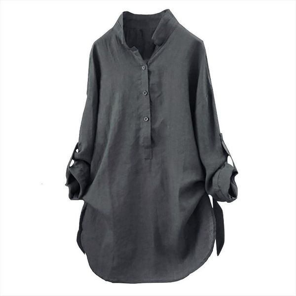 autumn loose button women blouses long sleeve dress plus size casual solid cotton tunic blusas, White
autumn loose button women blouses long sleeve dress plus size casual solid cotton tunic blusas, White