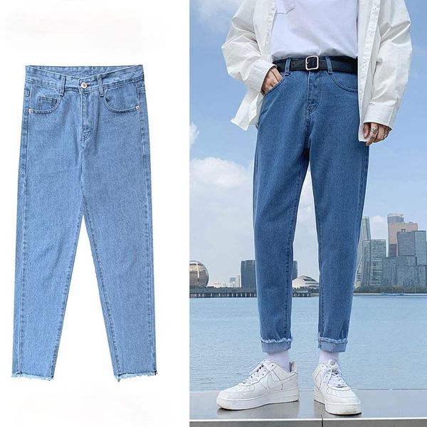 men's jeans 2021 summer fashion slim trousers casual pants small feet nine-point plus size cotton, Blue
men's jeans 2021 summer fashion slim trousers casual pants small feet nine-point plus size cotton, Blue
