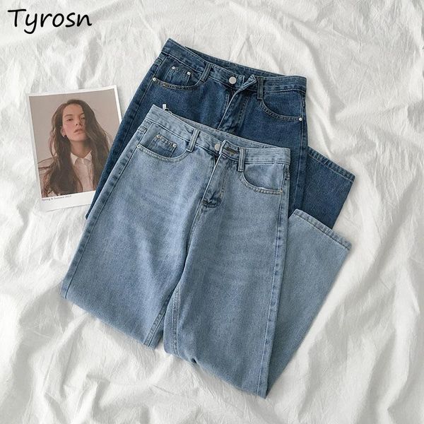 women's jeans women simple korean style straight fashionable high waist all-match streetwear plus size vintage leisure denim trousers, Blue
women's jeans women simple korean style straight fashionable high waist all-match streetwear plus size vintage leisure denim trousers, Blue