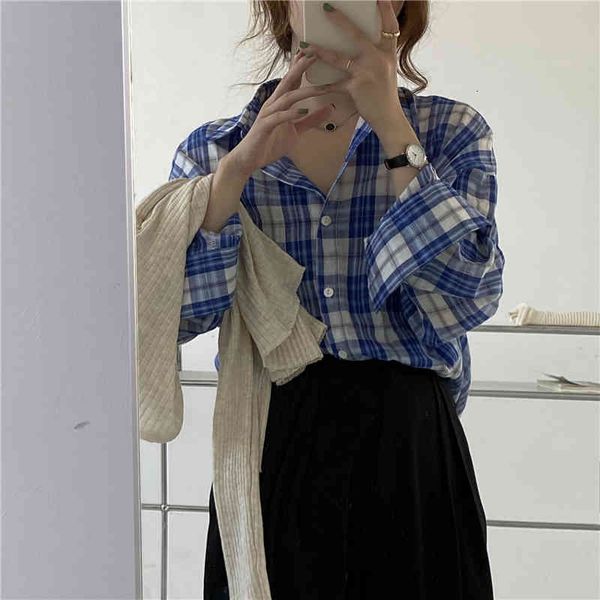 dress chic plaid gentle girls loose geometric sweet femme streetwear casual all match shirts, White
dress chic plaid gentle girls loose geometric sweet femme streetwear casual all match shirts, White