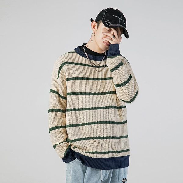 men's sweaters fashion male contrast striped knitted sweater winter 2021 men and women plus fleece pullover harajuku oversized, White;black
men's sweaters fashion male contrast striped knitted sweater winter 2021 men and women plus fleece pullover harajuku oversized, White;black