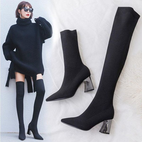 boots 2021 wool stretch women's over-the-knee thin stocking thick high-heeled socks short, Black
boots 2021 wool stretch women's over-the-knee thin stocking thick high-heeled socks short, Black