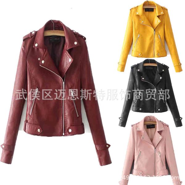 leather jacket high fashion men belt spring slim bingbing short lapel motorcycle, Black
leather jacket high fashion men belt spring slim bingbing short lapel motorcycle, Black