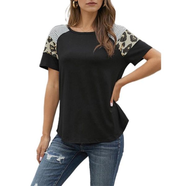 plus size women t shirts 2021 cotton casual summer striped leopard patchwork short sleeve tee women's t-shirt, White
plus size women t shirts 2021 cotton casual summer striped leopard patchwork short sleeve tee women's t-shirt, White