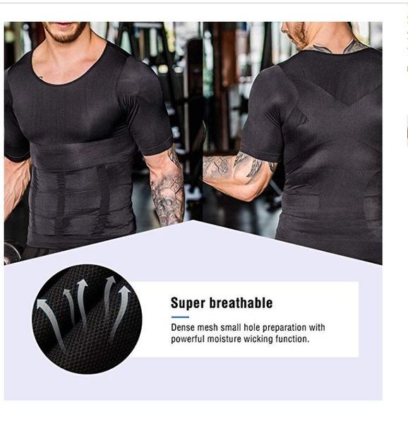 men's t-shirts slimming body shapewear corset t shirt compression abdomen tummy belly control slim waist cincher underwear sports, White;black
men's t-shirts slimming body shapewear corset t shirt compression abdomen tummy belly control slim waist cincher underwear sports, White;black
