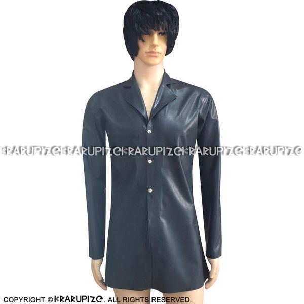 men's jackets black long latex jacket with buttons front rubber coat clothing clothes yf-0071, Black;brown
men's jackets black long latex jacket with buttons front rubber coat clothing clothes yf-0071, Black;brown
