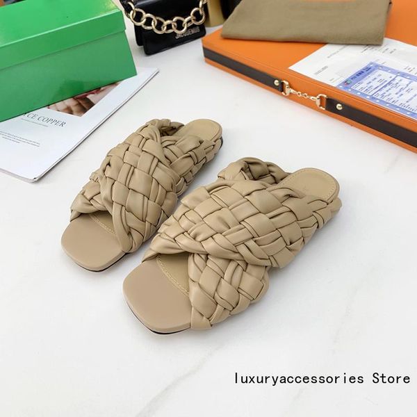 weave women slippers open toe flats slides runway 2021 brand designer summer fashion comfortable beach ladies square shoes, Black
weave women slippers open toe flats slides runway 2021 brand designer summer fashion comfortable beach ladies square shoes, Black