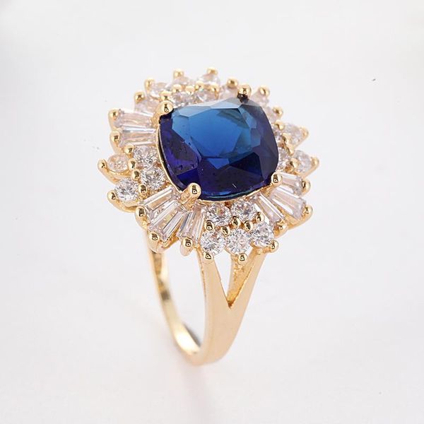 cluster rings classic women royal-blue stone gold color ring fashion lady engagement wedding bands jewelry for female friend gift, Golden;silver
cluster rings classic women royal-blue stone gold color ring fashion lady engagement wedding bands jewelry for female friend gift, Golden;silver