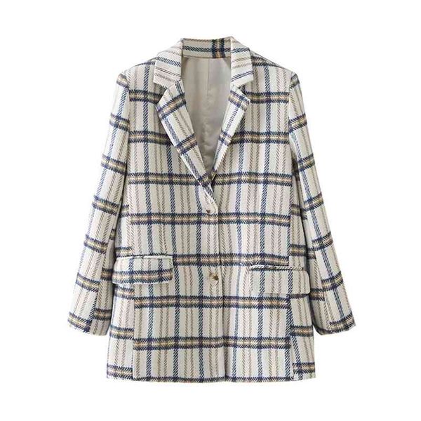 vinatge woman beige plaid patchwork shoulder pad blazer coats spring casual ladies outwear female elegant soft jackets 210515, White;black
vinatge woman beige plaid patchwork shoulder pad blazer coats spring casual ladies outwear female elegant soft jackets 210515, White;black