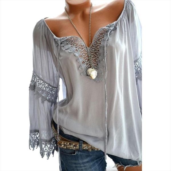 autumn elegant hollow lace women blouses stitching solid color long sleeve plus size casual, White
autumn elegant hollow lace women blouses stitching solid color long sleeve plus size casual, White