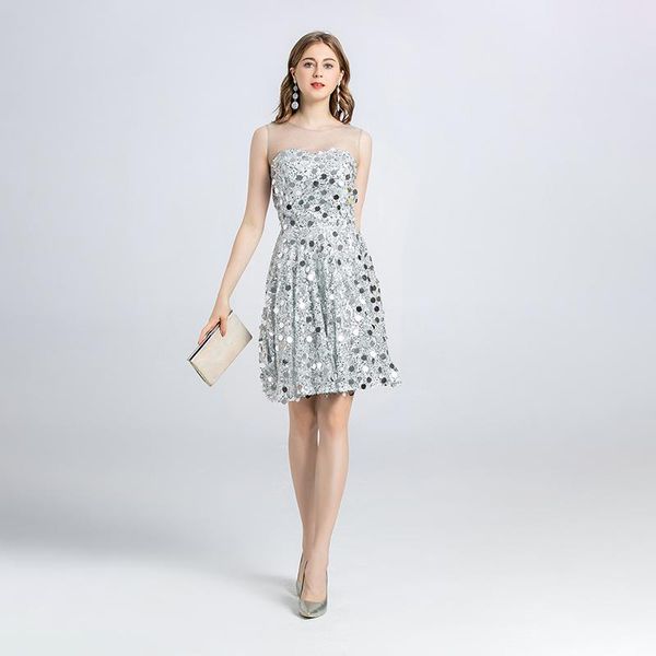 other wedding dresses luxury a-line o neck sleeveless sequined lace charming gowns knee-length party occasion tailor-made, White
other wedding dresses luxury a-line o neck sleeveless sequined lace charming gowns knee-length party occasion tailor-made, White