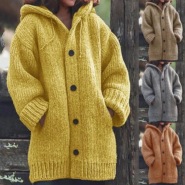 women's knits & tees women 2021autumn winter knitted cardigan solid color single breasted long sleeve sweaters coat causal hooded knitw, White
women's knits & tees women 2021autumn winter knitted cardigan solid color single breasted long sleeve sweaters coat causal hooded knitw, White