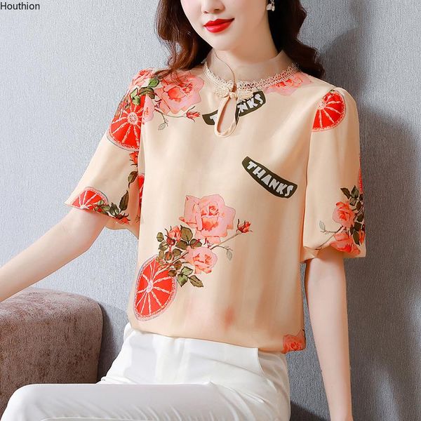 women's blouses & shirts silk satin loose fashion casual short sleeve blusas flowers v-neck summer houthion, White
women's blouses & shirts silk satin loose fashion casual short sleeve blusas flowers v-neck summer houthion, White