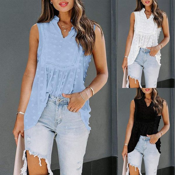 women's blouses & shirts summer sleeveless polka dot bohemian shirt flowy tunic casual blouse spring 2021 women fashion, White
women's blouses & shirts summer sleeveless polka dot bohemian shirt flowy tunic casual blouse spring 2021 women fashion, White