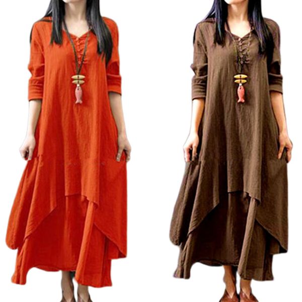double layer clothed in linen cotton fake sukienka of two pieces femme bathrobe 2021 front button deco dress more female size 5xl, Black;gray
double layer clothed in linen cotton fake sukienka of two pieces femme bathrobe 2021 front button deco dress more female size 5xl, Black;gray