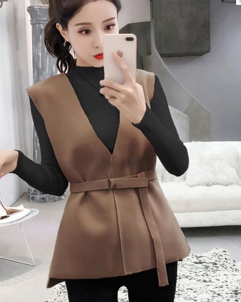 women's vests spring 2021 v-neck vest female temperament fashion ladies, Black;white
women's vests spring 2021 v-neck vest female temperament fashion ladies, Black;white