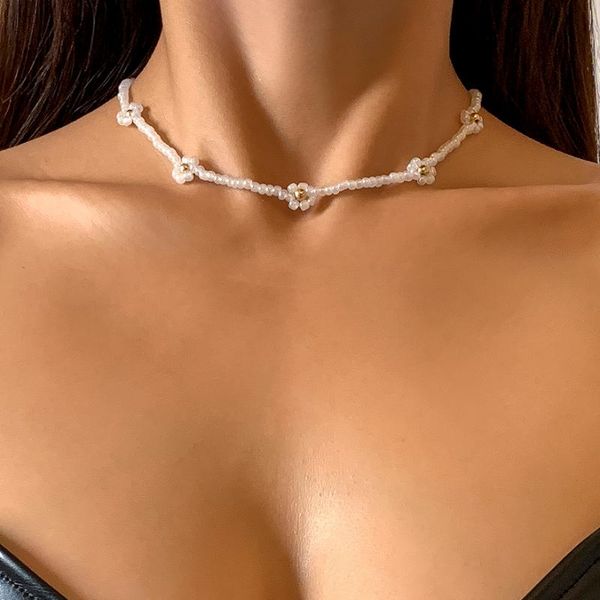 chains kpop fashion handmade plastic beaded short clavicle chain choker necklace for women girls children white flowers neck jewelry, Silver
chains kpop fashion handmade plastic beaded short clavicle chain choker necklace for women girls children white flowers neck jewelry, Silver