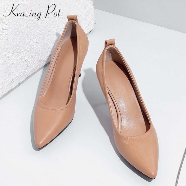 dress shoes krazing pot genuine leather ladies slip on classic office lady wear pointed toe high heels women spring pumps l62, Black
dress shoes krazing pot genuine leather ladies slip on classic office lady wear pointed toe high heels women spring pumps l62, Black