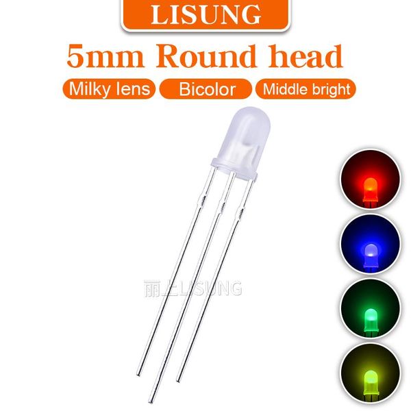 light beads 1000pcs/bag 5mm led round diffuse milky lens mid-glow bicolor anode cathode blue yellow red green two-color diode indicat
light beads 1000pcs/bag 5mm led round diffuse milky lens mid-glow bicolor anode cathode blue yellow red green two-color diode indicat