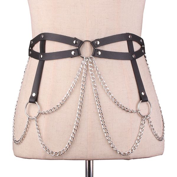 body harness women chain belt goth faux leather strap waist jewelry festival girls fashion accessory 1672 q2, Silver
body harness women chain belt goth faux leather strap waist jewelry festival girls fashion accessory 1672 q2, Silver