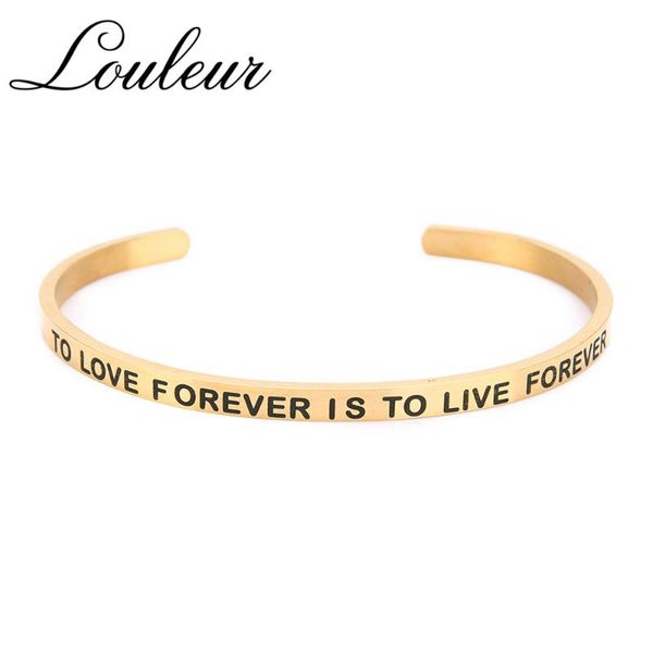 louleur 3 colors stainless steel cuff bangles for lover women men engraved letter bracelets couple friend gifts bangle, Black
louleur 3 colors stainless steel cuff bangles for lover women men engraved letter bracelets couple friend gifts bangle, Black