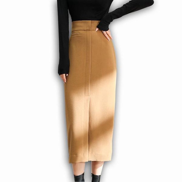 high-waisted vintage fashion elegant bud one pace split women's skirt female solid thick long autumn winter cotton skirts, Black
high-waisted vintage fashion elegant bud one pace split women's skirt female solid thick long autumn winter cotton skirts, Black