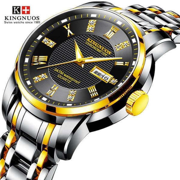 wristwatches men's double calendar waterproof luminous steel band watch, Slivery;brown
wristwatches men's double calendar waterproof luminous steel band watch, Slivery;brown