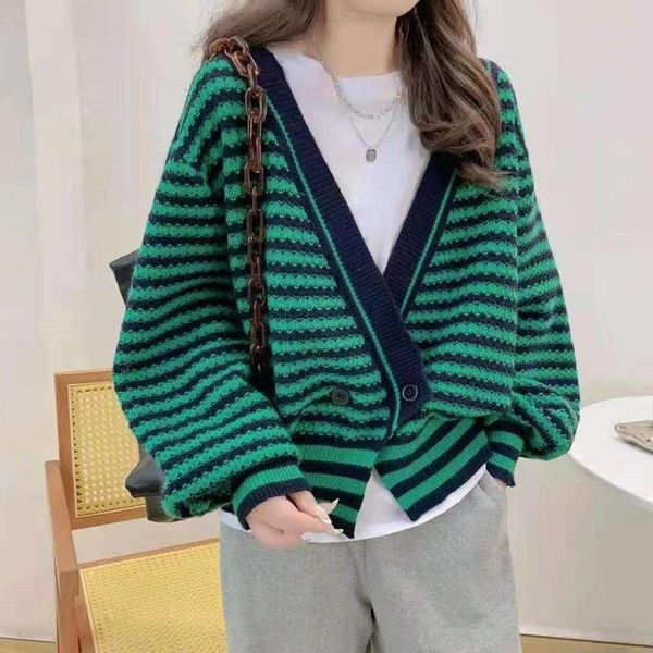 women's knits & tees vintage retro striped patchwork women sweaters autumn winter deep v-neck casual loose knitted cardigans, White
women's knits & tees vintage retro striped patchwork women sweaters autumn winter deep v-neck casual loose knitted cardigans, White