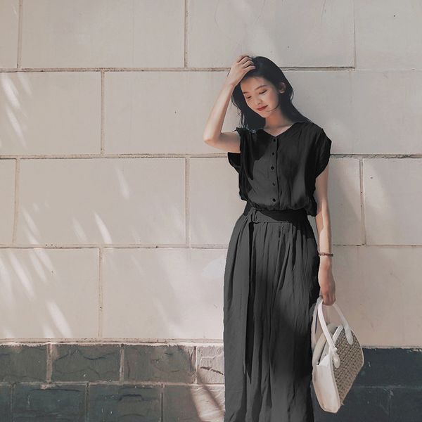 factorymrvq popular women's summer 2020 new chiffon korean dress style the fairy french minority knee length skirt, White;black
factorymrvq popular women's summer 2020 new chiffon korean dress style the fairy french minority knee length skirt, White;black