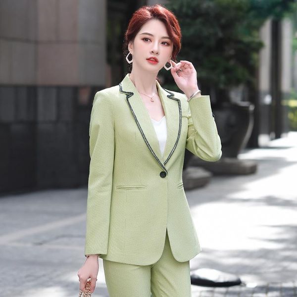 fabric elegant green formal women business suits autumn winter professional work wear pantsuits ol blazers set women's two piec, White
fabric elegant green formal women business suits autumn winter professional work wear pantsuits ol blazers set women's two piec, White
