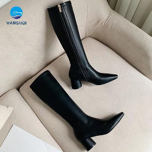stretch boots spring and autumn high women 2021 short short, but the knee is thin, long barrel knight, Black
stretch boots spring and autumn high women 2021 short short, but the knee is thin, long barrel knight, Black
