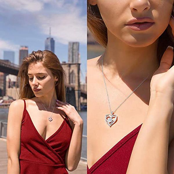 pendant necklaces caoshi luxury double heart shape necklace with dazzling round cut cubic zirconia jewelry for women romantic accessories, Silver
pendant necklaces caoshi luxury double heart shape necklace with dazzling round cut cubic zirconia jewelry for women romantic accessories, Silver