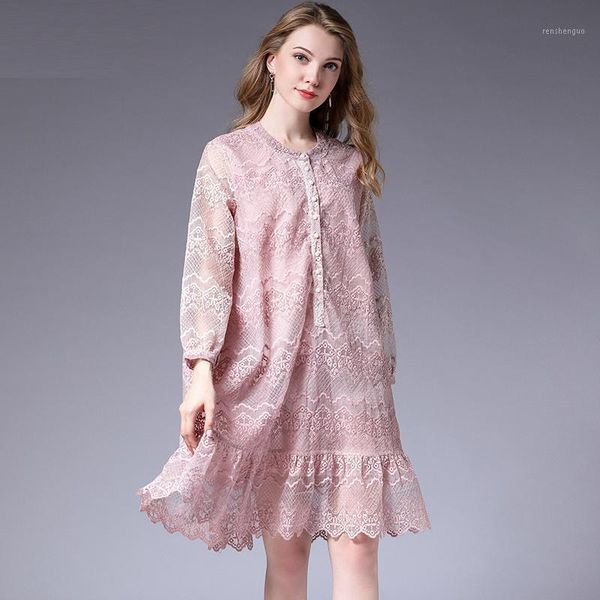 casual dresses women plus size lace high waist crew neck long sleeve elegant dress autumn temperament mini oversize, Black;gray
casual dresses women plus size lace high waist crew neck long sleeve elegant dress autumn temperament mini oversize, Black;gray